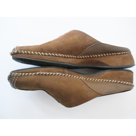 NURTURE RUST BROWN 2 TONE LEATHER MULE CLOG SHOE SZ 7.5M MADE IN BRAZIL - Picture 5 of 7